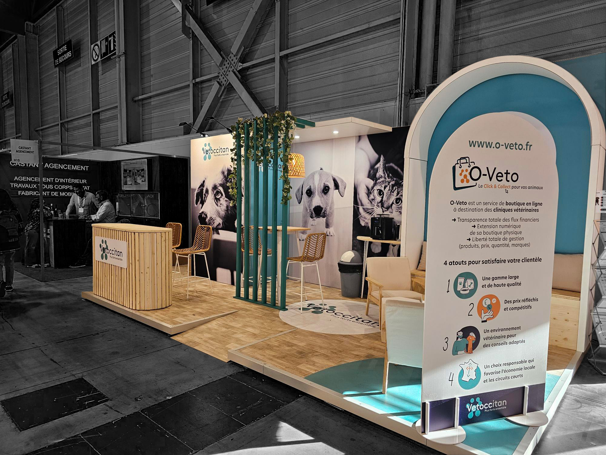 Pitxuevent, standiste à toulouse, a réalisé ce stand sur mesure pour l'AFVAC de Marseille pour Vetoccitan.