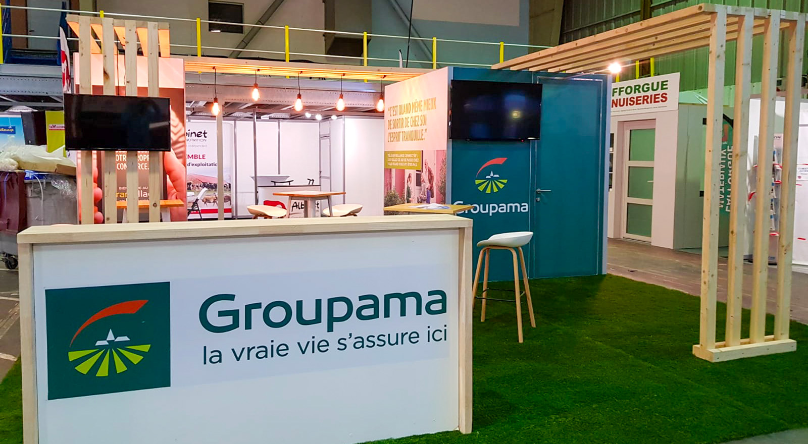 stand de Groupama au Salon Régional de l'Agriculture de Tarbes en 2022