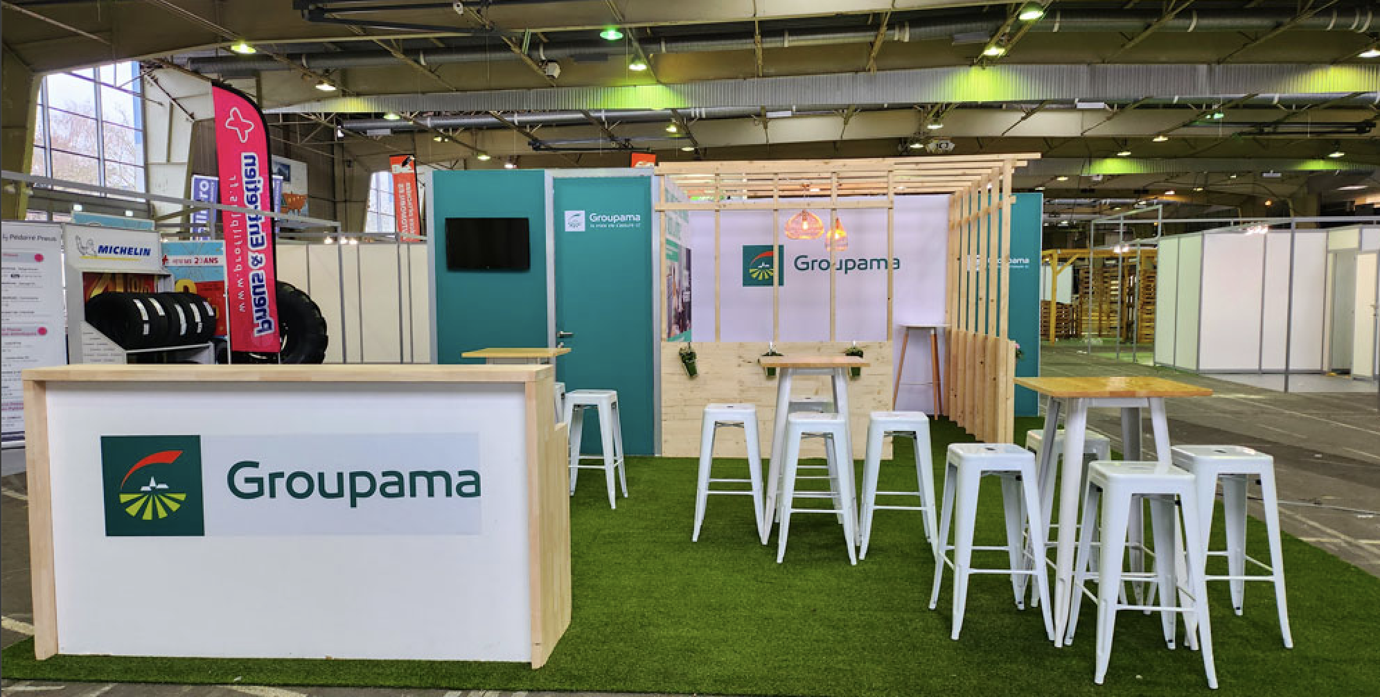 un stand de 36m2 dans un esprit 